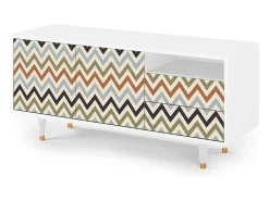 Clearance Mueble de TV - 125х56х41 cm - T7 - Bright Ripple, Branco Bege