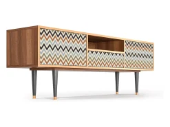 Móvel De Tv* Mueble de TV - 170х59х41 cm - T6 - Bright Ripple, Nogueira Castanho