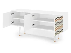 Móvel De Tv* Mueble de TV - 150х69х41 cm - T5 - Bright Ripple, Branco Bege