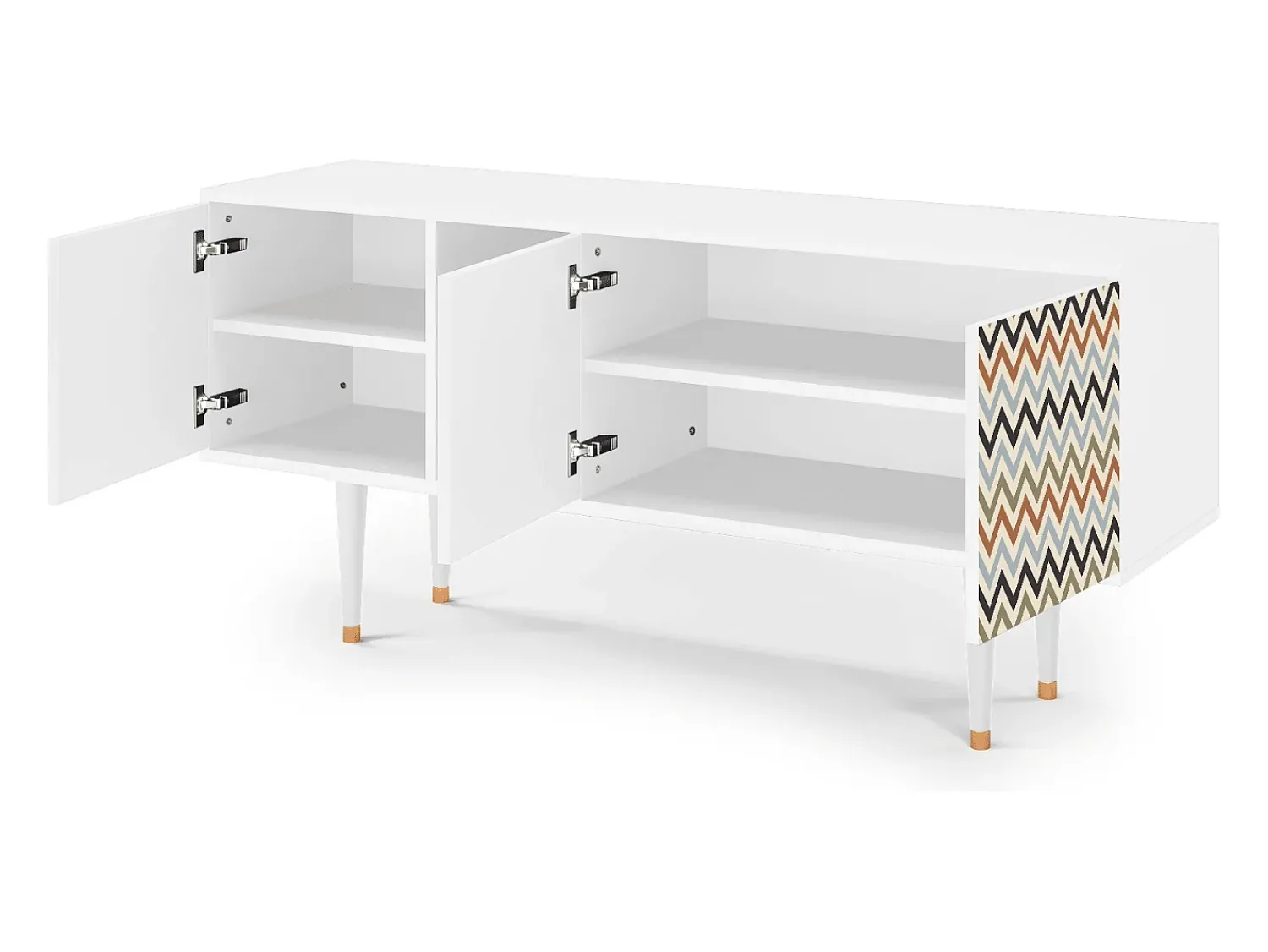 Móvel De Tv* Mueble de TV - 150х69х41 cm - T5 - Bright Ripple, Branco Bege