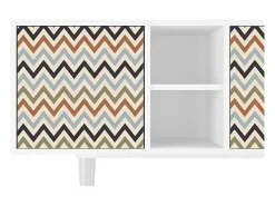 Móvel De Tv* Mueble de TV - 150х69х41 cm - T5 - Bright Ripple, Branco Bege