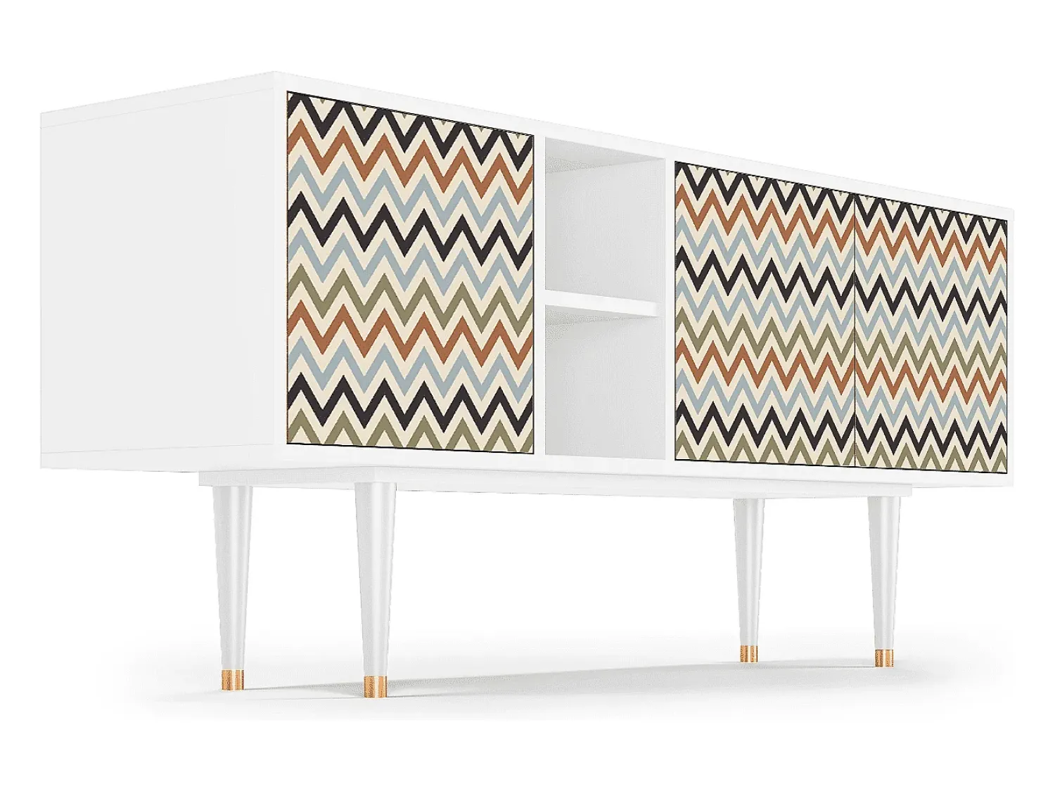 Móvel De Tv* Mueble de TV - 150х69х41 cm - T5 - Bright Ripple, Branco Bege