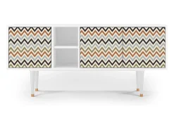 Móvel De Tv* Mueble de TV - 150х69х41 cm - T5 - Bright Ripple, Branco Bege