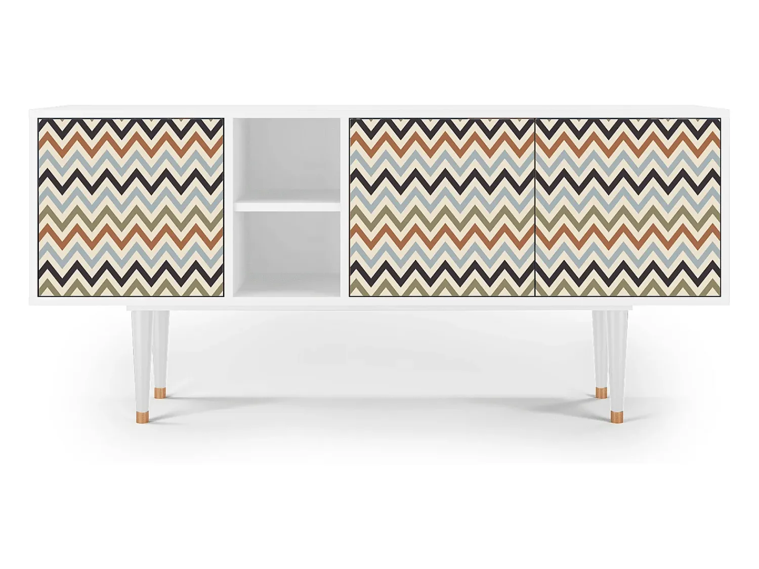 Móvel De Tv* Mueble de TV - 150х69х41 cm - T5 - Bright Ripple, Branco Bege