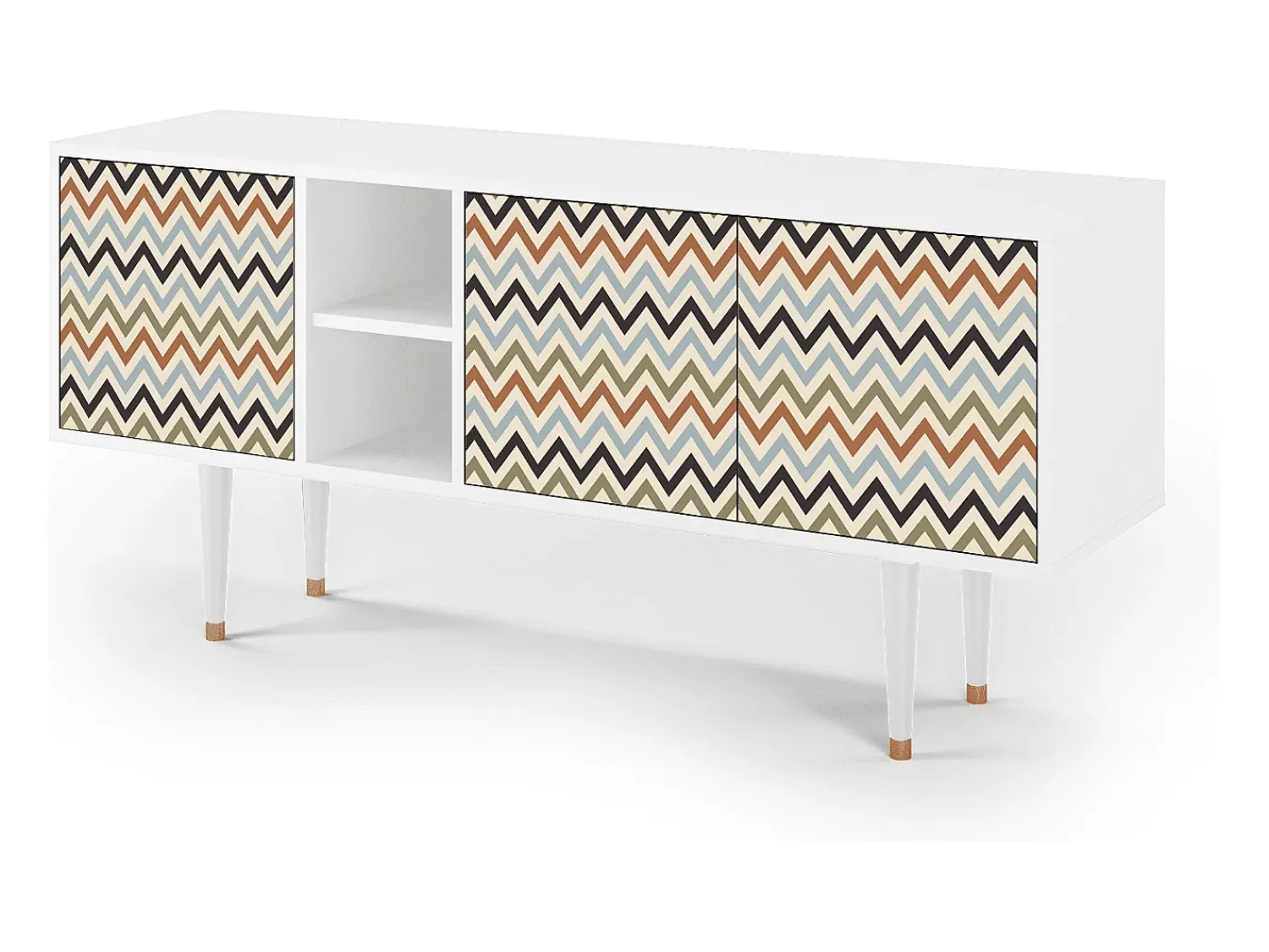 Móvel De Tv* Mueble de TV - 150х69х41 cm - T5 - Bright Ripple, Branco Bege