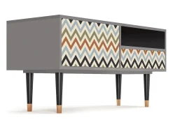 Móvel De Tv| Mueble de TV - 115х59х48 cm - T3 - Bright Ripple, Cinza Cinzento