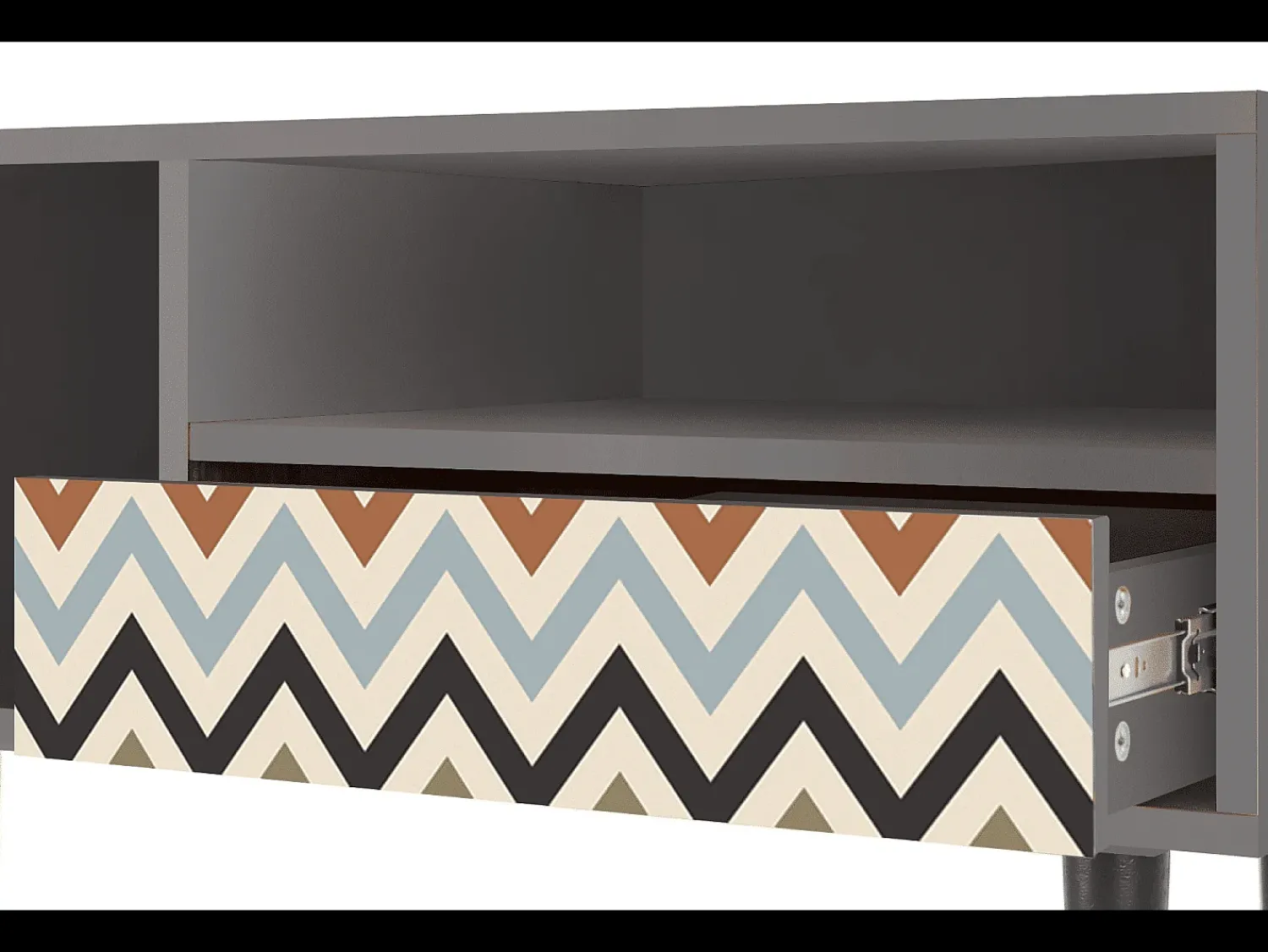 Móvel De Tv| Mueble de TV - 115х59х48 cm - T3 - Bright Ripple, Cinza Cinzento