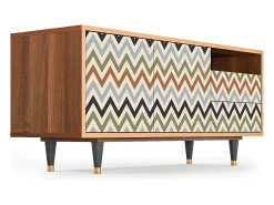 Móvel De Tv| Mueble de TV - 125х56х41 cm - T7 - Bright Ripple, Nogueira Castanho