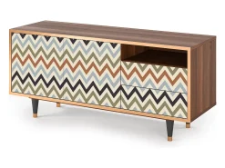 Móvel De Tv| Mueble de TV - 125х56х41 cm - T7 - Bright Ripple, Nogueira Castanho