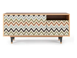 Móvel De Tv| Mueble de TV - 125х56х41 cm - T7 - Bright Ripple, Nogueira Castanho