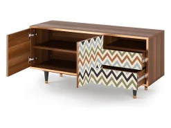 Móvel De Tv| Mueble de TV - 125х56х41 cm - T7 - Bright Ripple, Nogueira Castanho