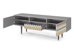 Móvel De Tv* Mueble de TV - 170х59х41 cm - T6 - Bright Ripple, Cinza Cinzento
