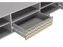 Móvel De Tv* Mueble de TV - 170х59х41 cm - T6 - Bright Ripple, Cinza Cinzento