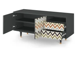 Mueble de TV - 125х56х41 cm - T7 - Bright Ripple, Antracite^ Móvel De Tv
