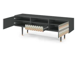 Móvel De Tv| Mueble de TV - 170х59х41 cm - T6 - Bright Ripple, Antracite Cinza antracite