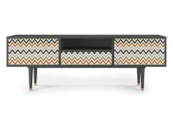 Móvel De Tv| Mueble de TV - 170х59х41 cm - T6 - Bright Ripple, Antracite Cinza antracite