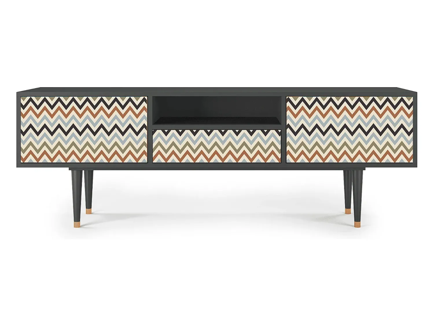 Móvel De Tv| Mueble de TV - 170х59х41 cm - T6 - Bright Ripple, Antracite Cinza antracite