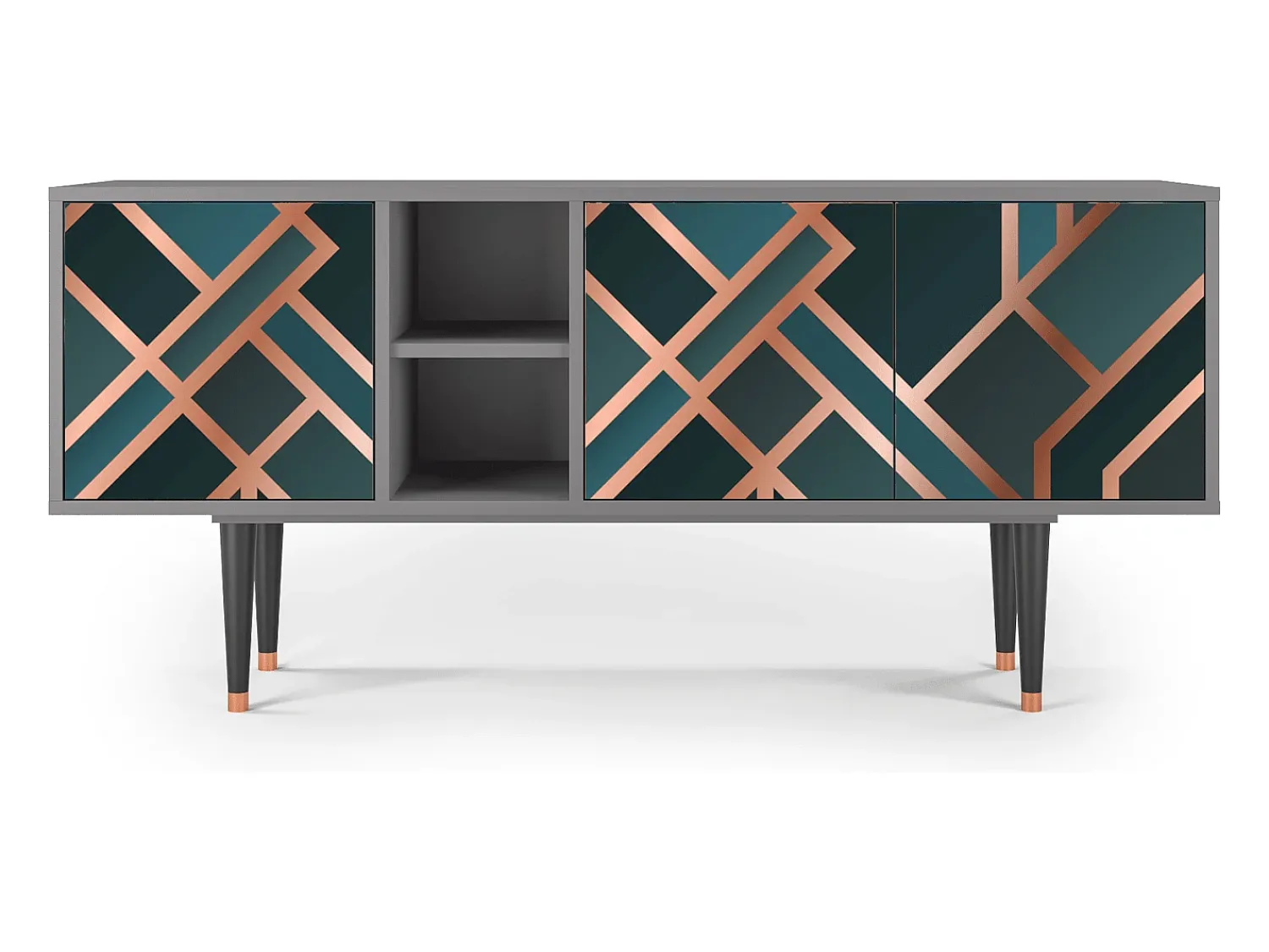 Outlet Mueble de TV - 150х69х41 cm - T5 - Bronze Crossroad, Cinza Cinzento