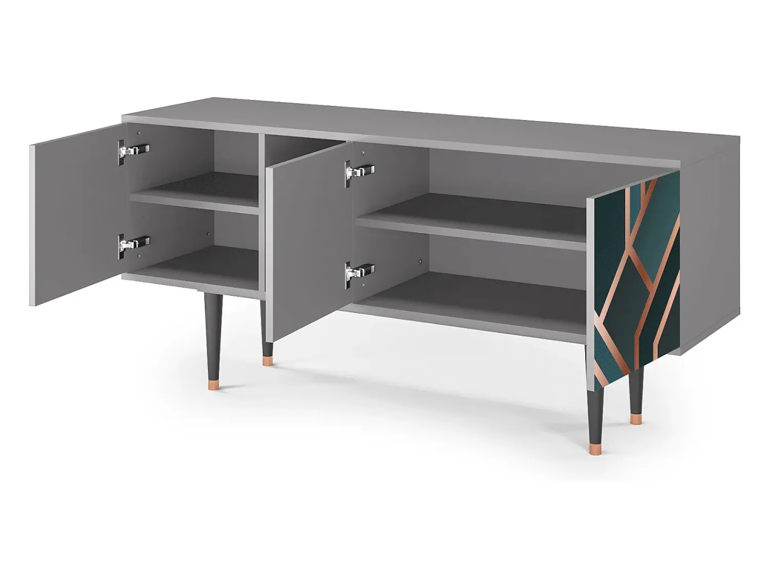 Outlet Mueble de TV - 150х69х41 cm - T5 - Bronze Crossroad, Cinza Cinzento