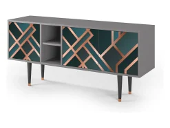 Outlet Mueble de TV - 150х69х41 cm - T5 - Bronze Crossroad, Cinza Cinzento