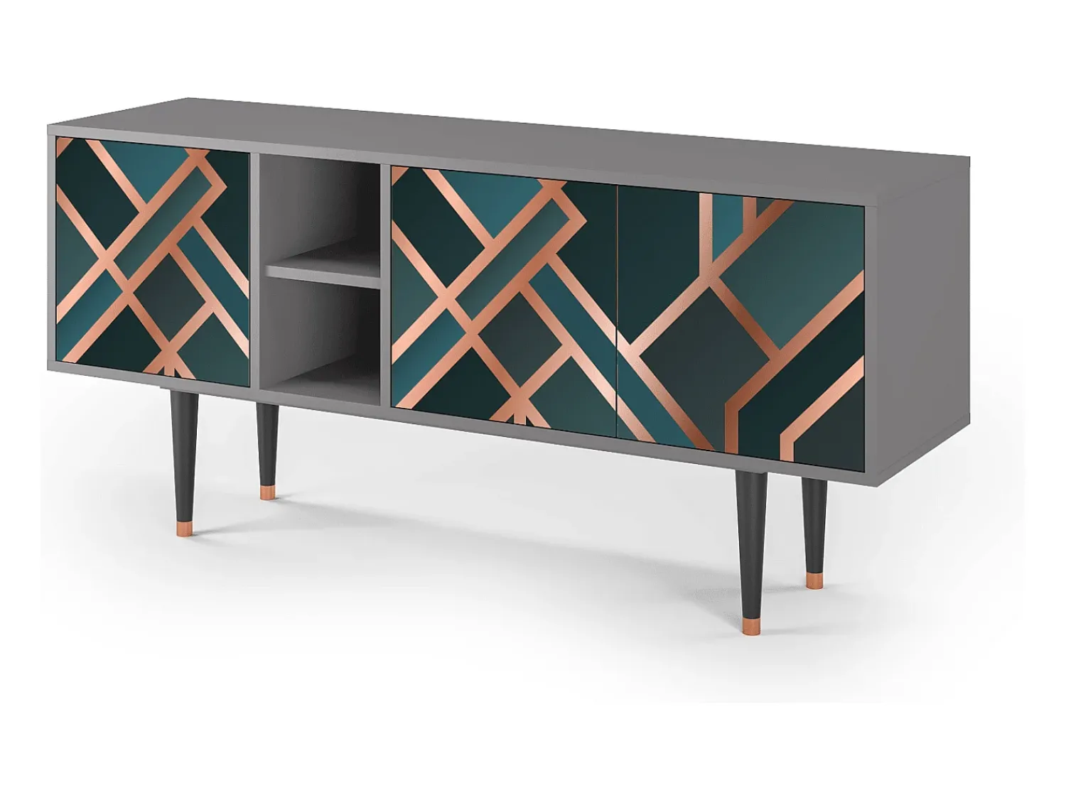 Outlet Mueble de TV - 150х69х41 cm - T5 - Bronze Crossroad, Cinza Cinzento