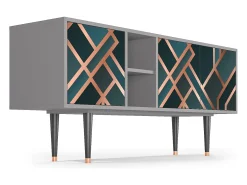 Outlet Mueble de TV - 150х69х41 cm - T5 - Bronze Crossroad, Cinza Cinzento
