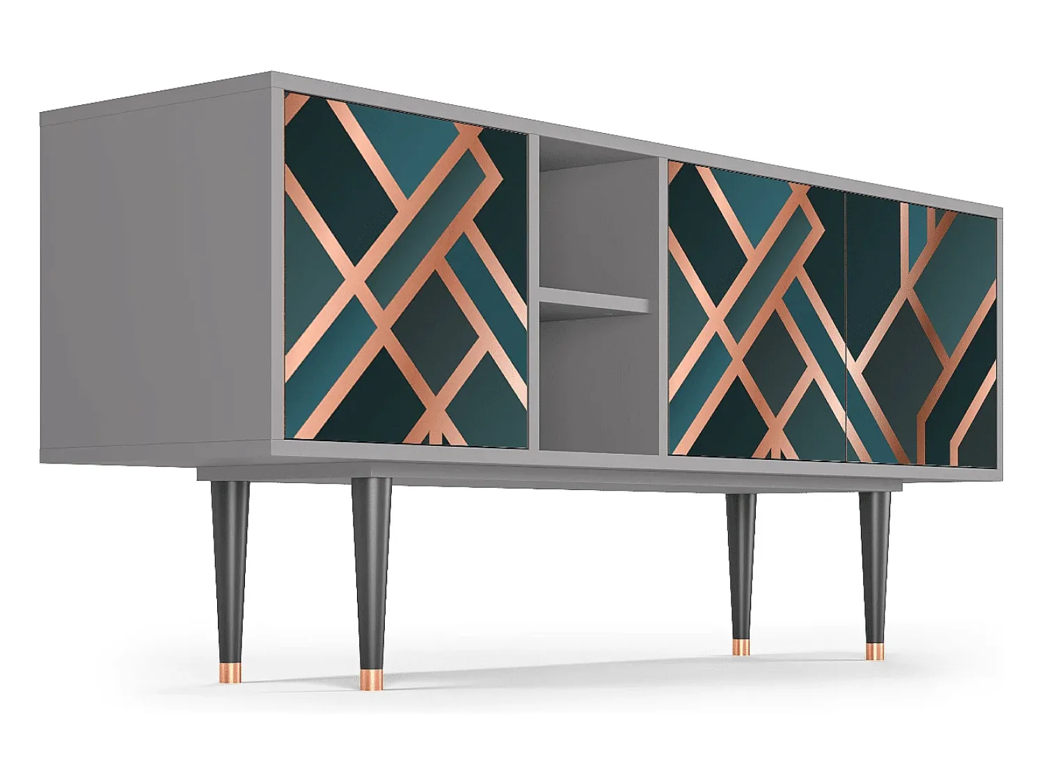Outlet Mueble de TV - 150х69х41 cm - T5 - Bronze Crossroad, Cinza Cinzento