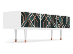 Móvel De Tv* Mueble de TV - 170х59х48 cm - T4 - Bronze Crossroad, Branco Bege