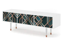 Móvel De Tv* Mueble de TV - 170х59х48 cm - T4 - Bronze Crossroad, Branco Bege