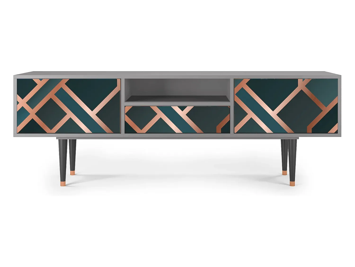 Móvel De Tv| Mueble de TV - 170х59х41 cm - T6 - Bronze Crossroad, Cinza Cinzento
