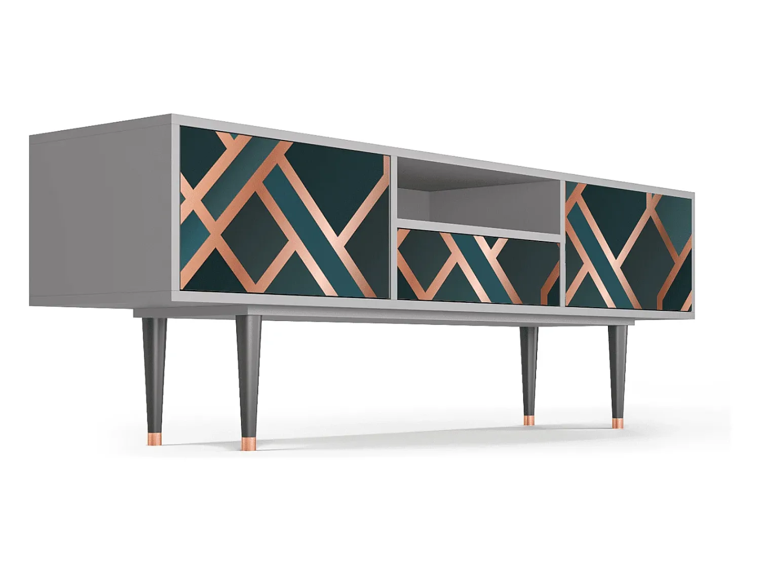 Móvel De Tv| Mueble de TV - 170х59х41 cm - T6 - Bronze Crossroad, Cinza Cinzento
