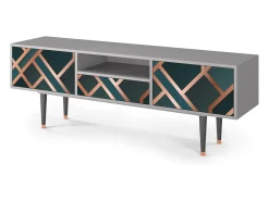 Móvel De Tv| Mueble de TV - 170х59х41 cm - T6 - Bronze Crossroad, Cinza Cinzento