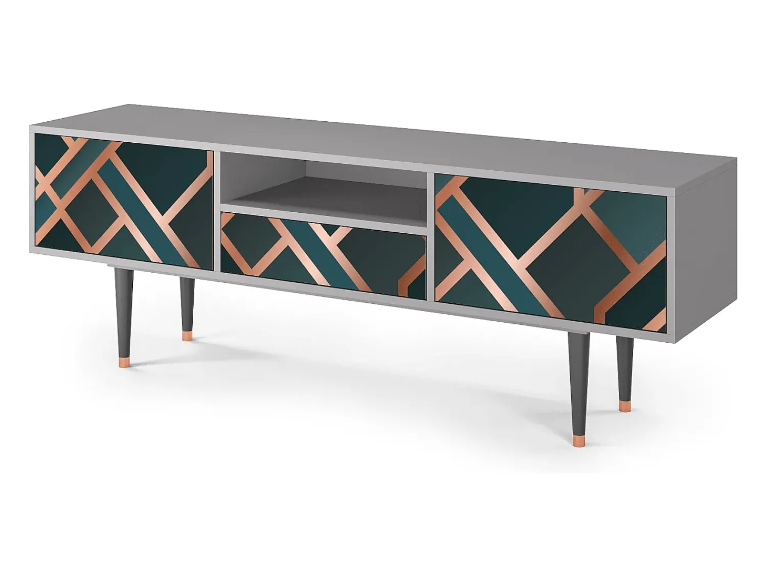 Móvel De Tv| Mueble de TV - 170х59х41 cm - T6 - Bronze Crossroad, Cinza Cinzento