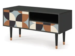 Móvel De Tv| Mueble de TV - 115х59х48 cm - T3 - Brown Sensation, Antracite Cinza antracite