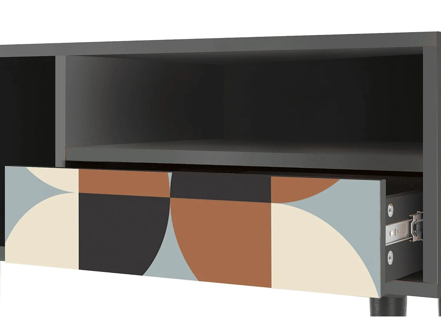 Móvel De Tv| Mueble de TV - 115х59х48 cm - T3 - Brown Sensation, Antracite Cinza antracite