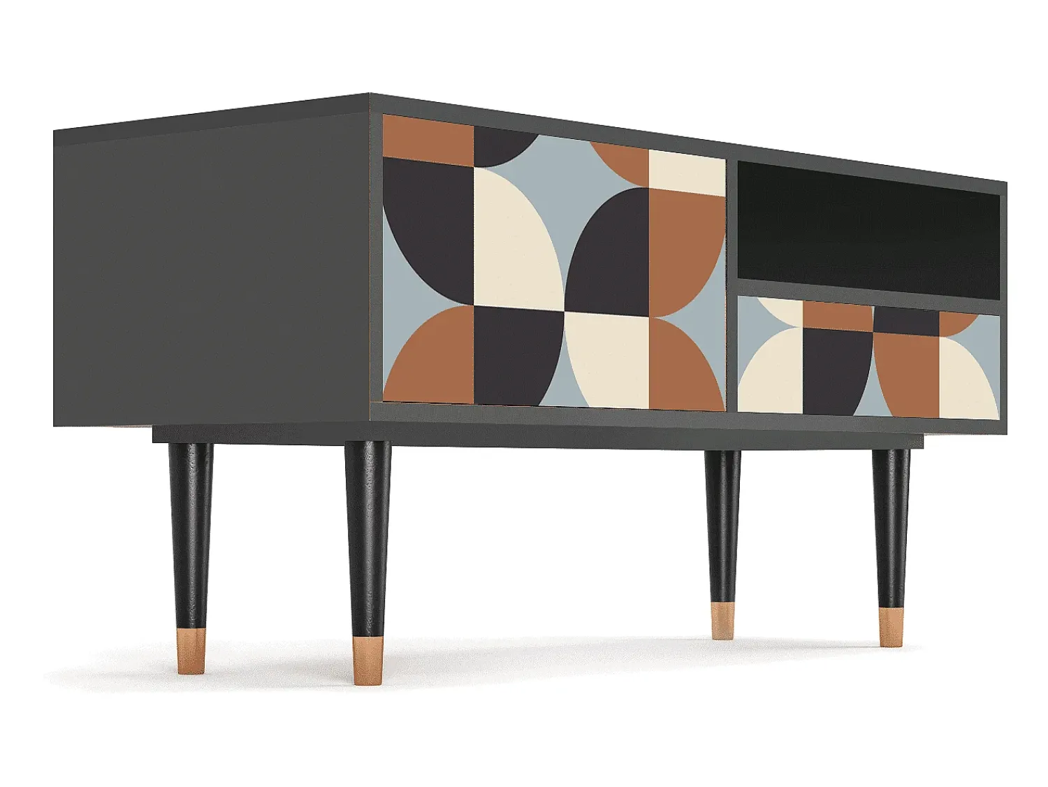 Móvel De Tv| Mueble de TV - 115х59х48 cm - T3 - Brown Sensation, Antracite Cinza antracite