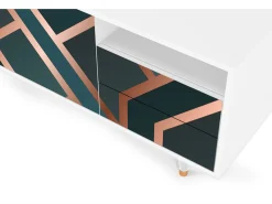 Outlet Mueble de TV - 125х56х41 cm - T7 - Bronze Crossroad, Branco Bege