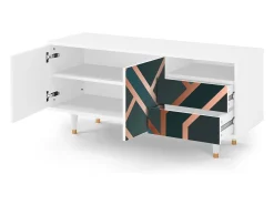 Outlet Mueble de TV - 125х56х41 cm - T7 - Bronze Crossroad, Branco Bege
