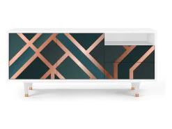 Outlet Mueble de TV - 125х56х41 cm - T7 - Bronze Crossroad, Branco Bege