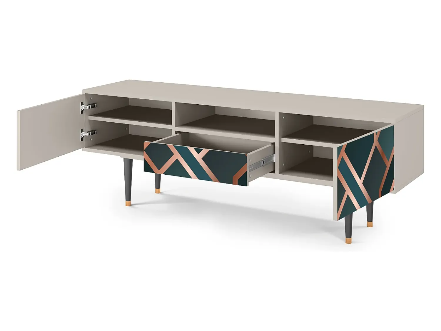 Móvel De Tv* Mueble de TV - 170х59х41 cm - T6 - Bronze Crossroad, Areia Bege