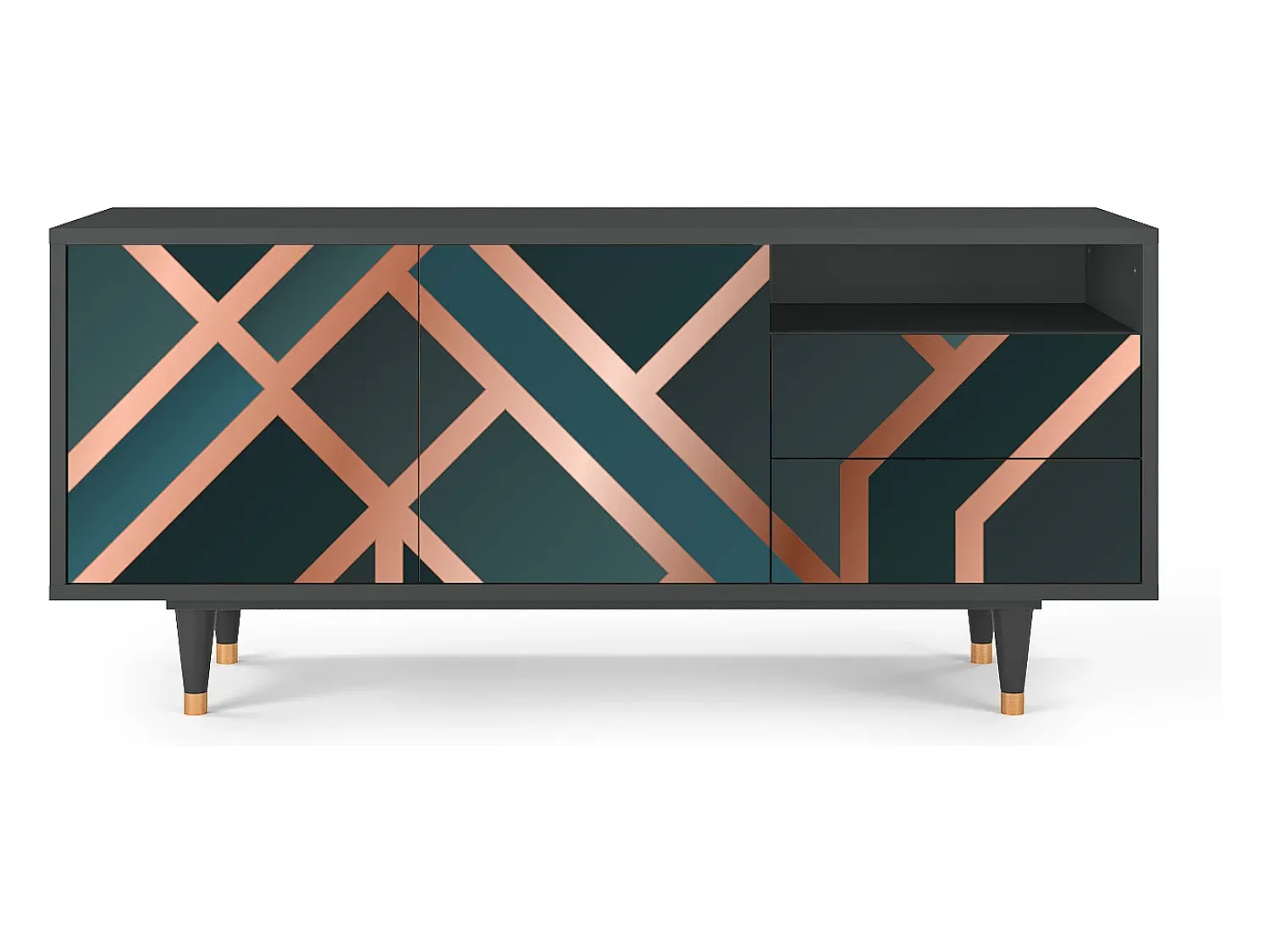 Móvel De Tv* Mueble de TV - 125х56х41 cm - T7 - Bronze Crossroad, Antracite Cinza antracite