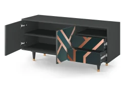 Móvel De Tv* Mueble de TV - 125х56х41 cm - T7 - Bronze Crossroad, Antracite Cinza antracite