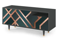 Móvel De Tv* Mueble de TV - 125х56х41 cm - T7 - Bronze Crossroad, Antracite Cinza antracite
