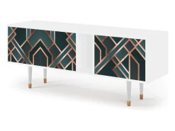 Móvel De Tv| Mueble de TV - 170х69х48 cm - T1 - Bronze Crossroad, Branco Bege