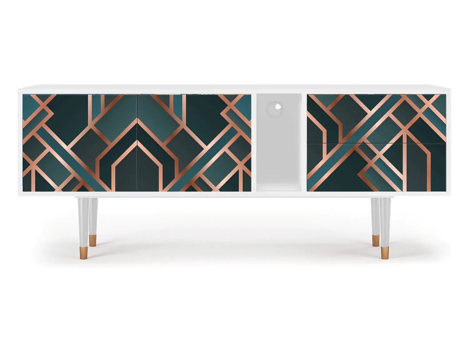 Móvel De Tv| Mueble de TV - 170х69х48 cm - T1 - Bronze Crossroad, Branco Bege