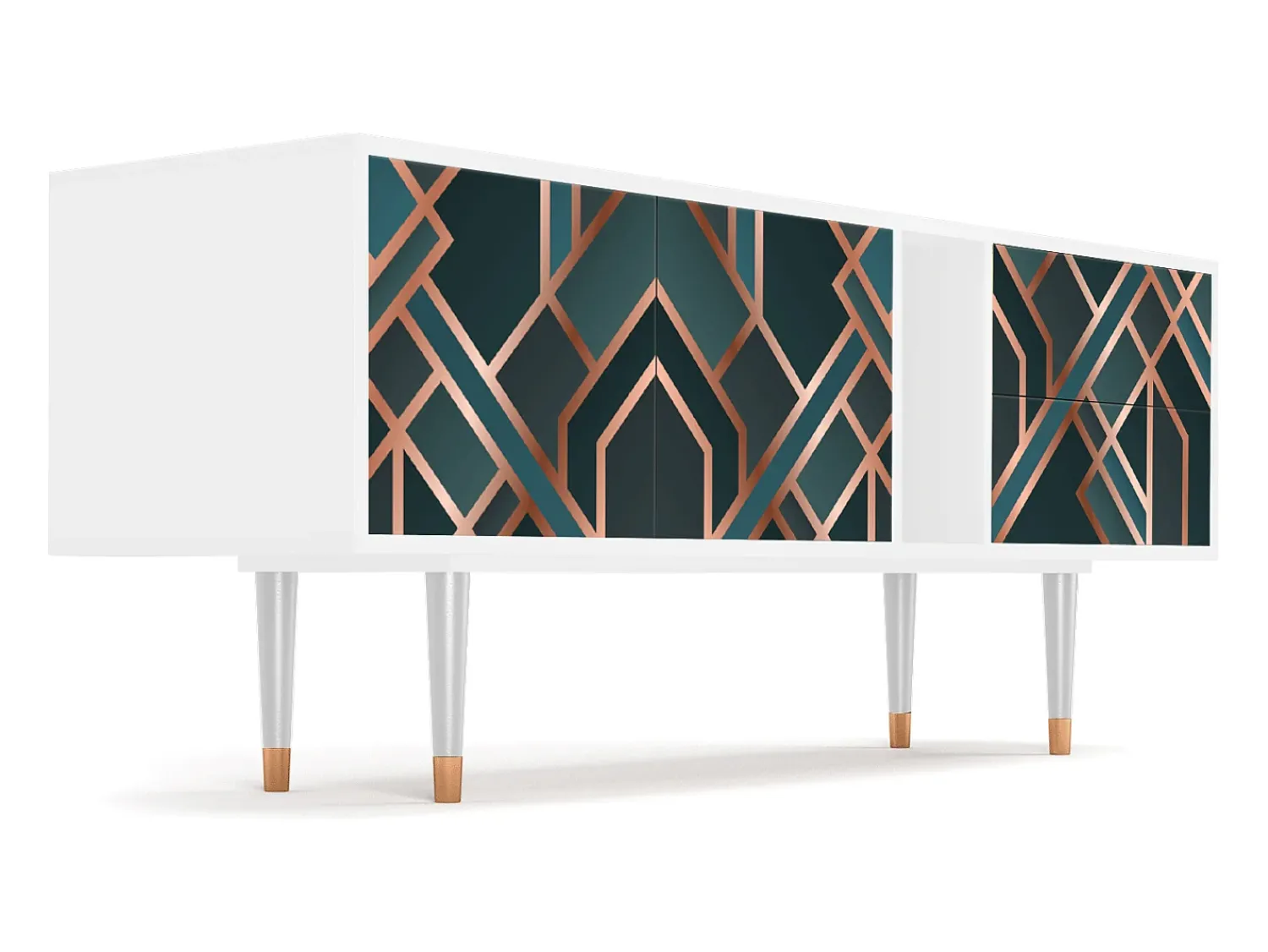 Móvel De Tv| Mueble de TV - 170х69х48 cm - T1 - Bronze Crossroad, Branco Bege