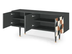 Móvel De Tv| Mueble de TV - 150х69х41 cm - T5 - Brown Sensation, Antracite Cinza antracite