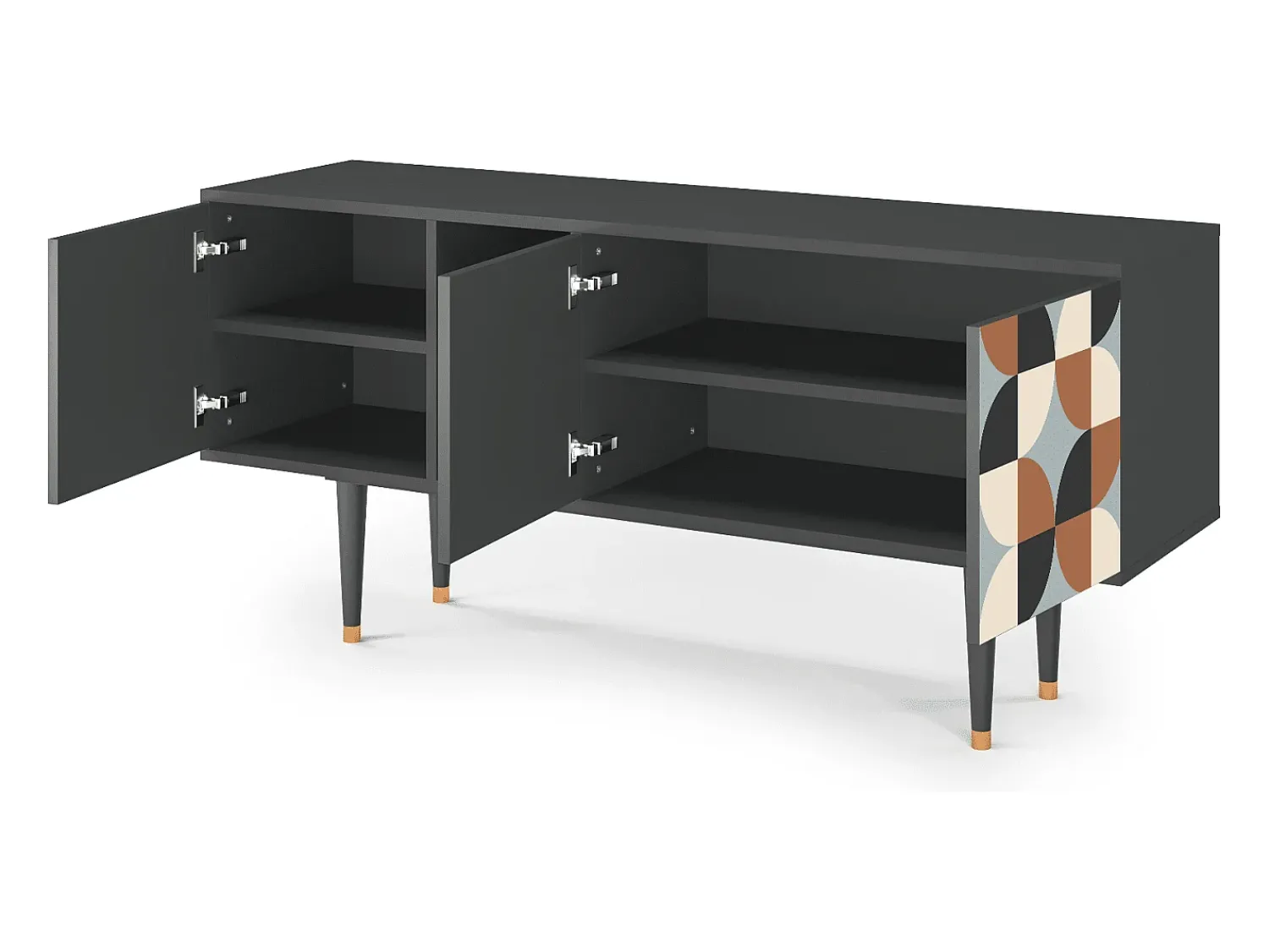 Móvel De Tv| Mueble de TV - 150х69х41 cm - T5 - Brown Sensation, Antracite Cinza antracite