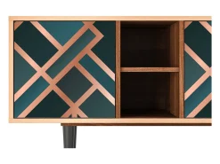 Móvel De Tv| Mueble de TV - 150х69х41 cm - T5 - Bronze Crossroad, Nogueira Castanho