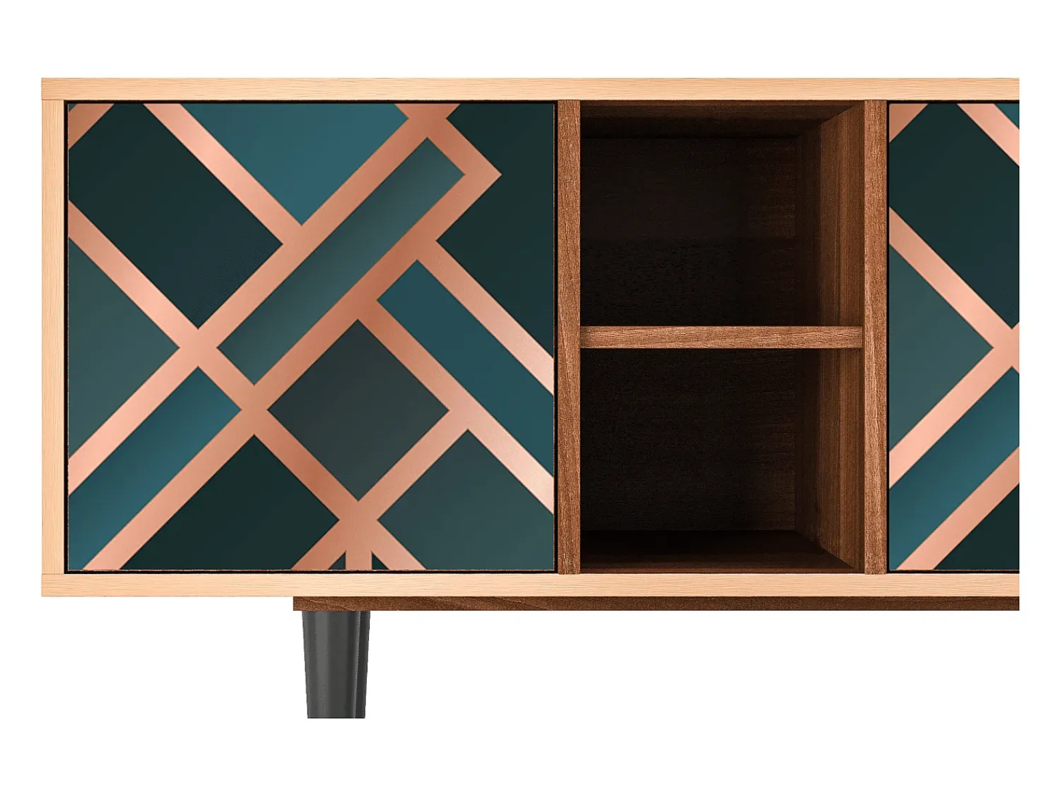 Móvel De Tv| Mueble de TV - 150х69х41 cm - T5 - Bronze Crossroad, Nogueira Castanho